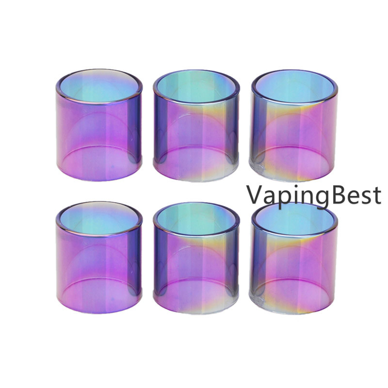 2PCS Rainbow Replacement Pyrex Clear Glass Tube For Hellvape Destiny RTA 24mm 2ml